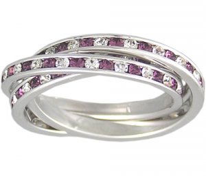 AMETHYST CUBIC ZIRCONIA ROLLING RING SIZE 5 6 or 9