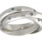 BLUE CUBIC ZIRCONIA ROLLING RING SIZE 4 5 6 7 9 10 & 11