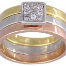 CUBIC ZIRCONIA TRI-COLOR RING SIZE 5 6 7 8 or 9 JEWELRY