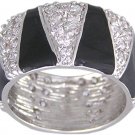 CUBIC ZIRCONIA CZ RING SIZE 8 BLACK JEWELRY