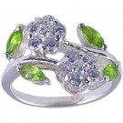 MULTI CUBIC ZIRCONIA CZ 925 SILVER RING SIZE 5 6 or 7