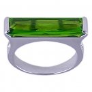 GREEN CUBIC ZIRCONIA CZ SILVER RING SIZE 5 7 8 9 or 10