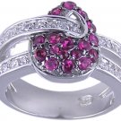 RUBY RED CUBIC ZIRCONIA CZ SILVER RING SIZE 6 7 8 or 9