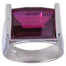 RUBY RED CUBIC ZIRCONIA CZ 925 SILVER RING SIZE 5