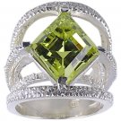 YELLOW CUBIC ZIRCONIA CZ 925 SILVER RING SIZE 6 7 8 or 10