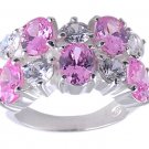 PINK CUBIC ZIRCONIA CZ 925 SILVER RING SIZE 6 7 8 or 9