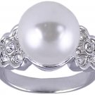 CZ & SYNTHETIC PEARL RING SIZE 7 8 or 10 JEWELRY