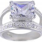 CUBIC ZIRCONIA CZ STERLING SILVER RING SIZE 8 or 9