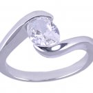 CLEAR CUBIC ZIRCONIA CZ SOLITAIRE RING SIZE 6