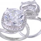 PAVE CUSHION CUT CUBIC ZIRCONIA CZ RING SIZE 5 6 7 or 9
