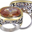 CHAMPAGNE CUBIC ZIRCONIA CZ RING SIZE 5 7 or 8 JEWELRY
