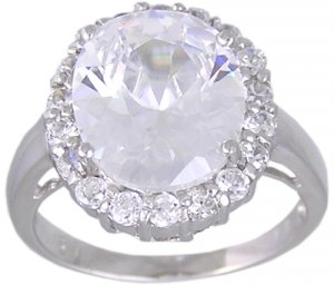 CUBIC ZIRCONIA CZ STERLING SILVER RING SIZE 6 7 or 8