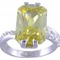 CANARY CUBIC ZIRCONIA CZ SILVER RING SIZE 5 9 or 10