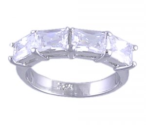 CUBIC ZIRCONIA CZ STERLING SILVER RING SIZE 6 7 or 8