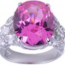 PINK CUBIC ZIRCONIA CZ SILVER RING SIZE 5 6 7 or 9