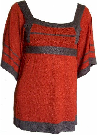 Rust/Brown Tie Back Knit Top Large