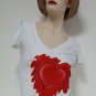 Hand painted V neck  women's T