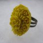 Handmade Ring - Yellow Vintage Floral Cab
