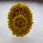 Handmade Ring - Yellow Vintage Floral Cab