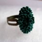 Handmade Ring - Green Vintage Floral Cab