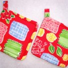 "Abstract Red" Potholder Set