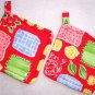 "Abstract Red" Potholder Set