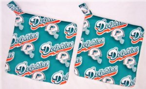 "Miami Dolphins - Green" Potholder Set