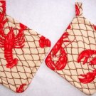 "Lobsters" Potholder Set