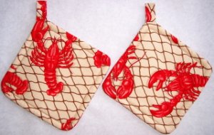 "Lobsters" Potholder Set