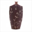 "Rose Vine" Brown Vase