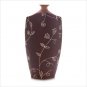 "Rose Vine" Brown Vase