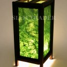 GREEN REAL LEAF THAI SAA PAPER HANDMADE WOODEN LAMP