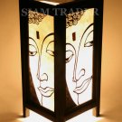 WHITE FACE OF BUDDHA GOLD LEAF THAI SAA PAPER WOOD LAMP