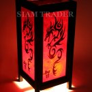RED DRAGON THAI CHINESE SAA PAPER HANDMADE WOODEN LAMP