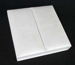 100% Thai Silk - White Wedding Invitation Box 2 Door