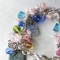 Flowers and Butterflies Multicolor Charm  Handmade Bracelet