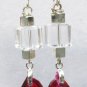 Ruby Red Swarovski Drop Handmade Earrings Sterling Wires