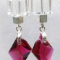 Ruby Red Swarovski Drop Handmade Earrings Sterling Wires