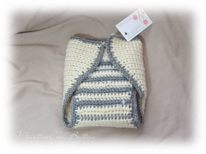 Wool Cloth Diaper Cover Soaker Wrap White/Grey