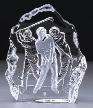 Crystal Golfer Sculpture
