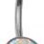 316L Stainless Steel Belly Ring with Double Aurore Boreale Swarovski Gem Ball