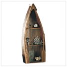Antique-Finished Rowboat Wall Shelf