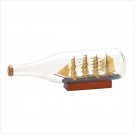 Tall Ship in a Bottle With American Flag