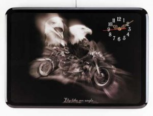 Eagle and Motorcycle Wall Clock
