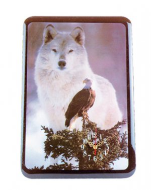 Eagle And Wolf Clock