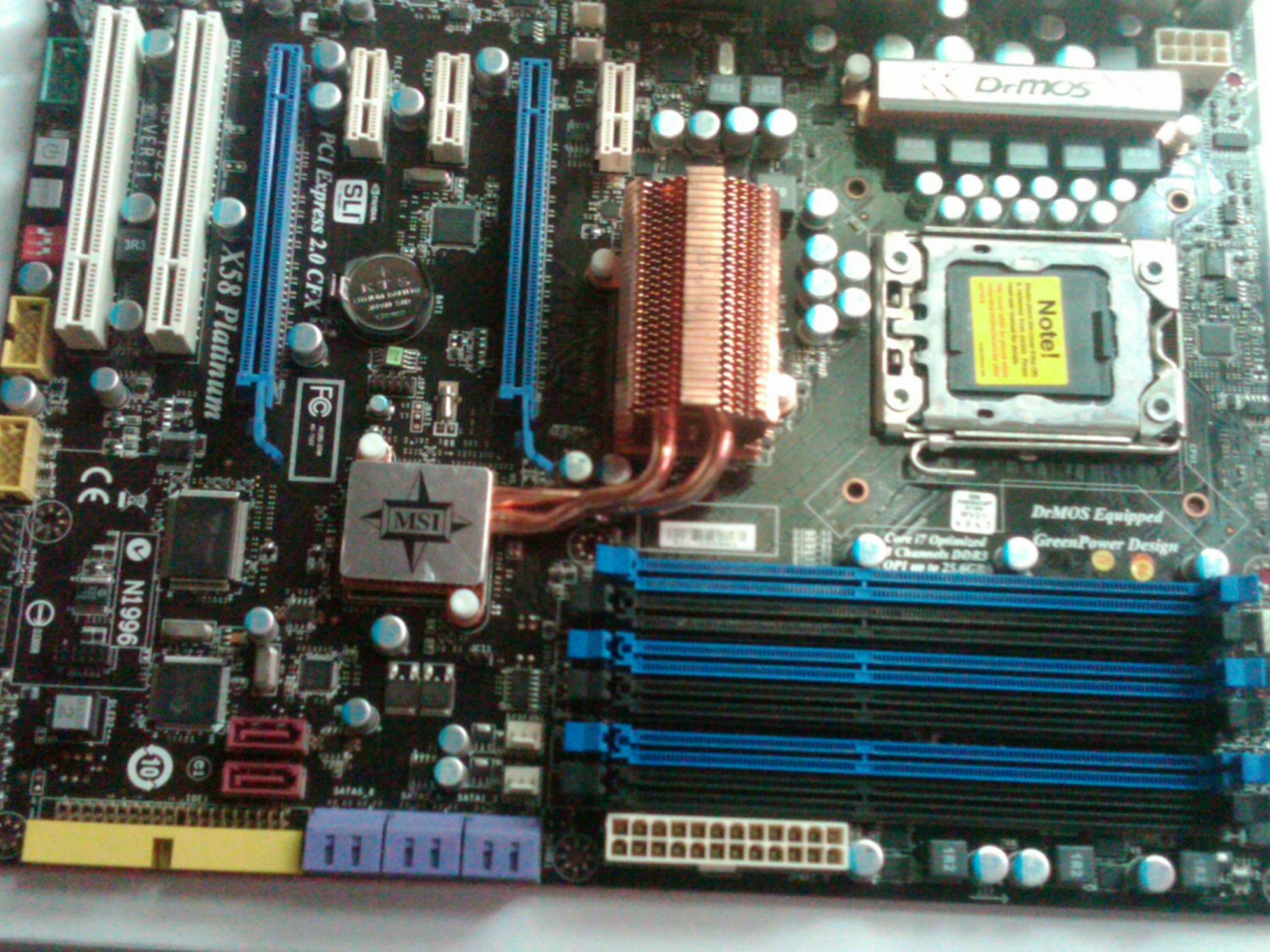 MSI X58 Platinum Motherboard LGA 1366, Core i7 CPU