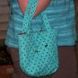 Aqua with Brown Polka Dots