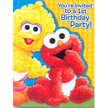 SESAME 1ST BDAY INVITATION