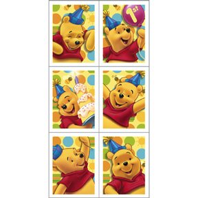 POOH'S FIRST BDAY STICKER