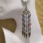 SHOULDER DUSTER EARRINGS W/ MULTI-COLORED BEADS